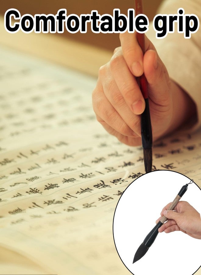 Buildcon 2-Piece Chinese Calligraphy Brush, Traditional Wood Handle Set for Watercolor Painting and Asian Art, Calligraphy Brush Pen with Fine Detailing Brush - Image 5